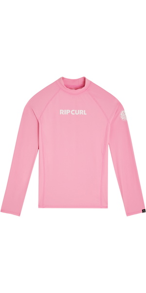 2026 Rip Curl Junior Classic Surf Long Sleeve Rash Vest 14DGRV - Begonia Pink